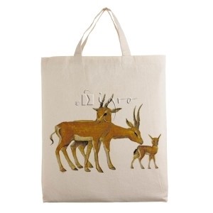 Small cotton tote with wild life design Antelope