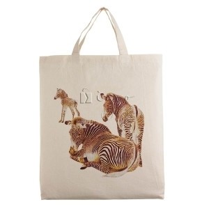 Small cotton tote with wild life design Zebra