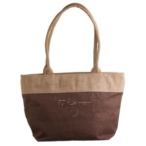 Jute shopping bag with long handles